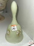 Fenton Bell, frosted, hand painted, signed, no clapper, 7