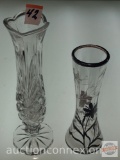 2 Vintage Bud vases - Silver overlay 6.5