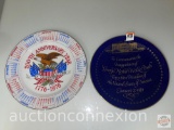 2 Presidential collector plates - 1976 Calendar plate & 1989 George W Bush Inauguration plate