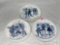 Dish ware - 3 Blue/white cute vintage cartoon plates, F & VI England, 7 5/8