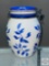 Inspirado Hand painted Ginger jar with clasp lid, made of Stonelite, Seattle USA