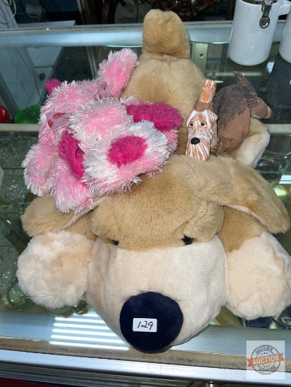 Toys - 3 Plush Dogs, 21" FAO Schwarz 5th Avenue, 13"h Handmade Petigrees Philippines, 12" pink