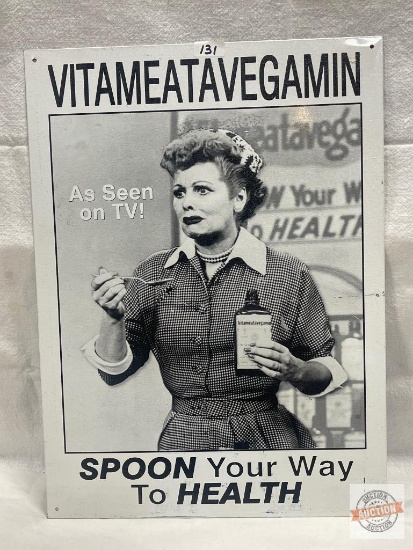 Tin Collector sign - I Love Lucy, Vitameatavegamin, " Spoon Your Way to Health", Desperate Enterpris