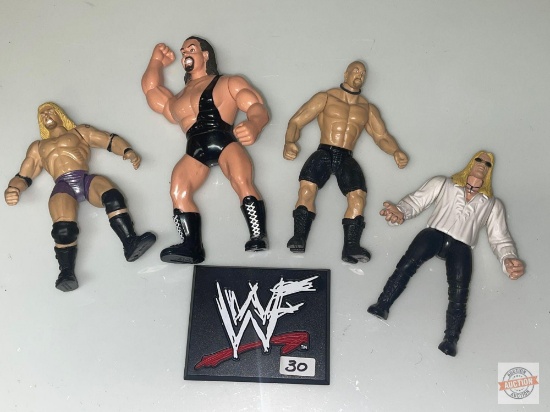 Toys - WWF 4 Wrestling Action Figures, 1998, 6", 1 stand, 4x's the money