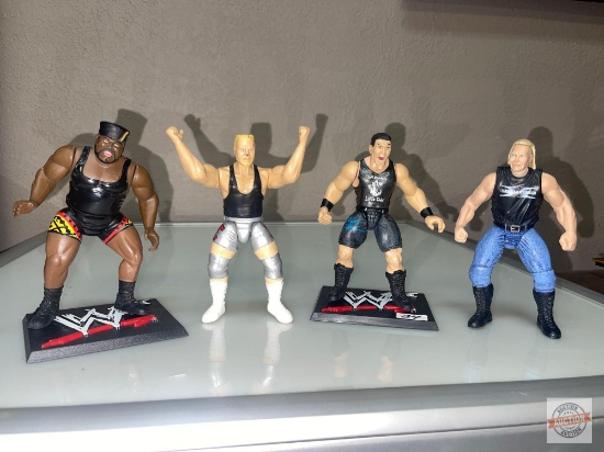 Toys - WWF 4 Wrestling Auction Figures, 1998, 6", 2 stands, 4x's the money