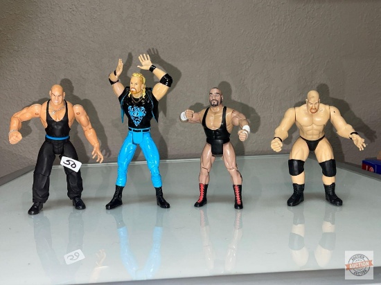 Toys - WWF 4 Wrestling Auction Figures, 1999, 6", 4x's the money