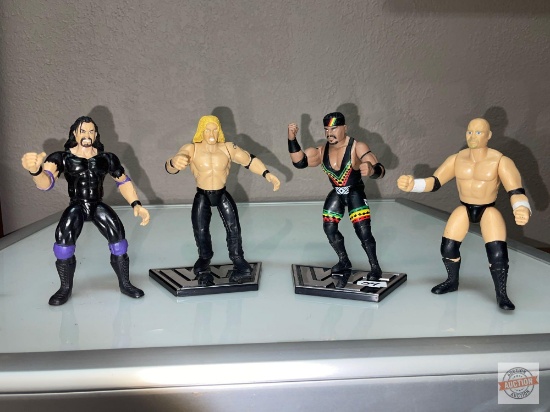 Toys - WWF 4 Wrestling Action Figures, 1997, 6", 2 stands, 4x's the money