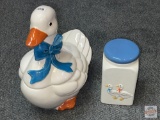 Dish ware - 2 - Handcrafted Otagiri Japan, Goose cookie jar and Goose canister