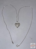 Jewelry - Necklace and pendant, sterling .925 heart