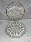 Glassware/Dish ware - 2 lg. Clear round serving platters, 14
