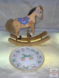 Decor wooden Rocking horse, jointed, gallops when rocks, 12