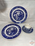 Dish ware - 2 Blue & white Willow ware plate10