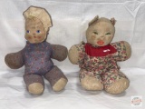 2 Vintage cloth dolls - Gund Sitting Cat 13