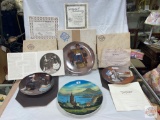 Collector Plates - 4 - Norman Rockwell, Hand Painted Moderna & 2 Knoweles 