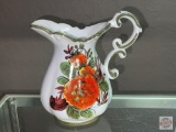 Dish ware - Italy pitcher, hand made, floral motif, Norleans