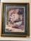 Artwork - CT Garland 1985 Girl w/dog, oak framed and double matted, 30.5