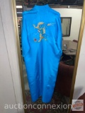 Japanese Komona/robe, blue, size M, embroidered dragon design
