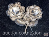 Jewelry - Brooch, Hecho en Mexico .925 Sterling Large double floral brooch, marked, 3