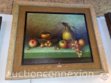 Artwork - Still Life, Fruit/pitcher, oil on canvas signed B. Luis, ornate wood frame, 29