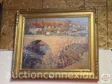 Artwork - Ornate Golden frame, Bridge & countryside on canvas, 26