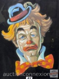 Artwork - Paint by Number Clown, wood framed 19