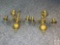 Pr. brass triple wall candelabras