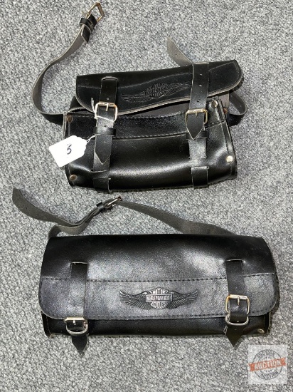 2 mini side saddle bags, Harley Davidson logo motif, 10.5"w and 8"w