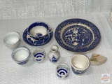 Dish ware - Blue and white misc.