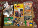 Toys - vintage 7-up bottle truck in pkg. Bat Girl action figure, marbles, Star Wars figure in pkg.