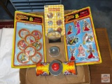 Toys - 1987 Roger Rabbit Collectibles in pkg, glass magnets in pkg., gas can station conversion