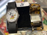 Wrist watches - 2 women's, Mickey Mouse and Faux turtle band Vera Bradley