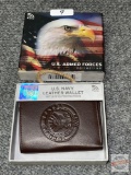 US Navy Genuine leather wallet in orig. box, US Armed Forces Collection