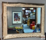 Wall mirror, rustic wood framed