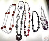 Jewelry - 5 necklaces, costume