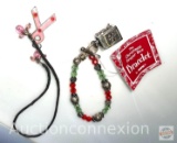 Jewelry - 2 bracelets, Christmas Prayer box bracelet by Ganz and Breast Awareness bracelet