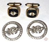 Jewelry - Vintage Krementz cuff links and 2 pins