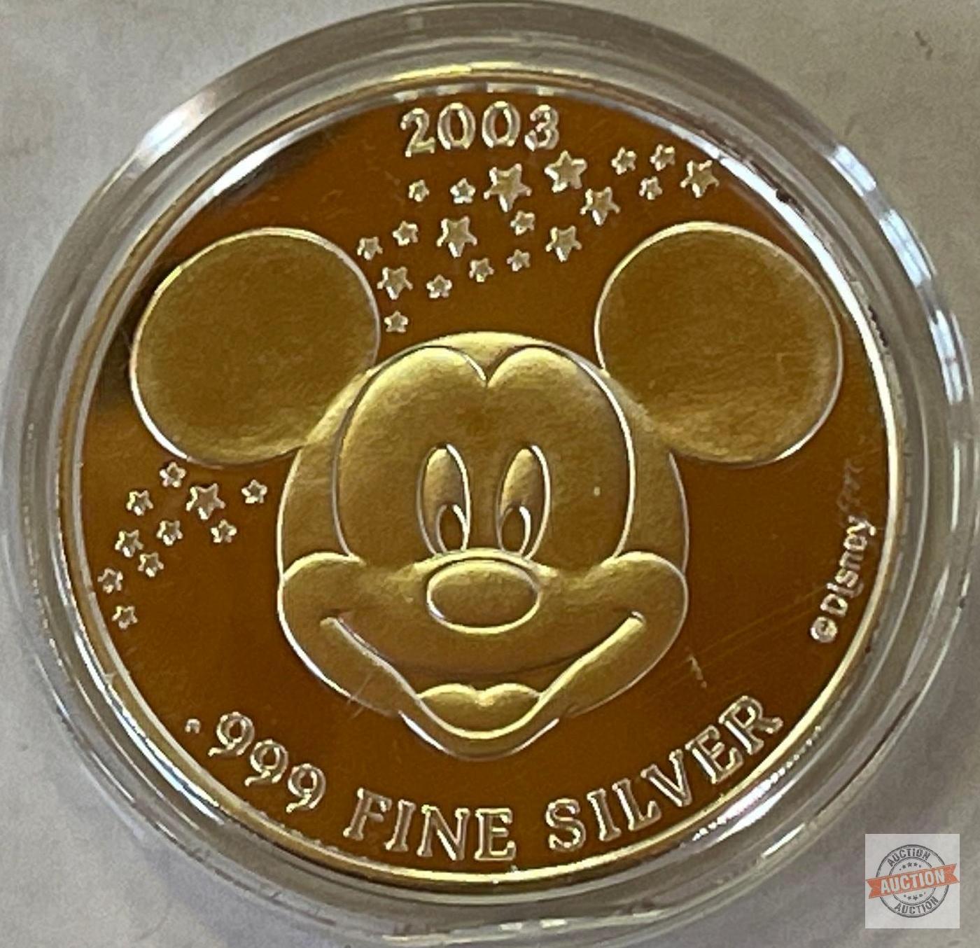 Silver - 2003 Mickey Mouse Silver Proof Medallion | Proxibid
