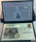 Silver - America's First Commemorative Coin and First Day Issue Stamp in hard case folio