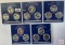 Statehood Quarters, 5 - 3 quarter coin sets - 2008 Uncirculated and Proof issued from 3 mints, 5 sta