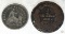 Foreign coins - 2 - 1861 1/4 De Real Chihuahua, 1866 Puruvian 5 De Sol Lima