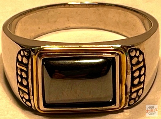 Jewelry - Ring, Danbury Mint, 14k gold/ sterling two-tone men's ring