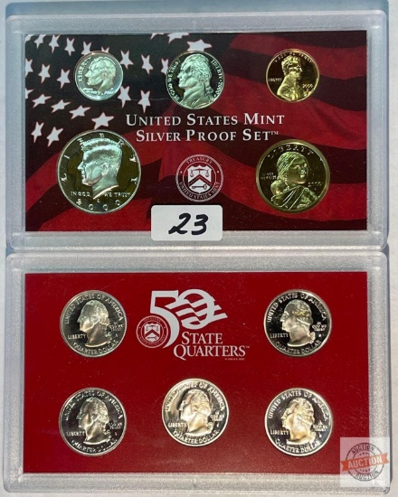 Silver - 2000s US Mint Silver Proof Set, 10 coins (7-90% silver)