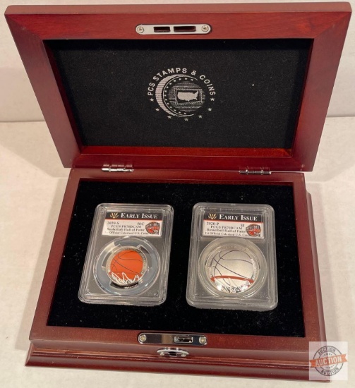 Silver Dollar 2020p and Half-Dollar 2020s are "Early Issue" coins PR 70 quality, colorized & sealed