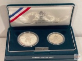 Silver - 1992p Silver Proof Dollar & 1992s Clad Proof Half Dollar, Columbus Quincentenary Coin