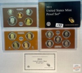 US Mint Proof Set, 2011s, 3 slabs, 14 coins