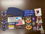 Military - US Air Force Hat, Rank Stripes, Patches Etc.