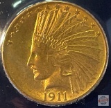 Gold - 1911 $10 GOLD Coin, Indian Head, 1907-1933 America's Last Circulating $10 Gold Coin