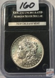 Silver Dollar - New Orleans 1882o, Uncirculated silver dollar in case and wooden display case
