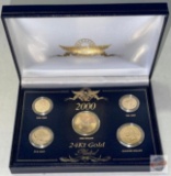 2000 US 24k Gold Plated 5 Coin Set in Presentation box