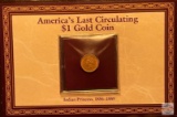 Gold - 1856 $1 Gold Coin, Indian Princess, 1856 - 1889 America's Last Circulating $1 Gold Coin